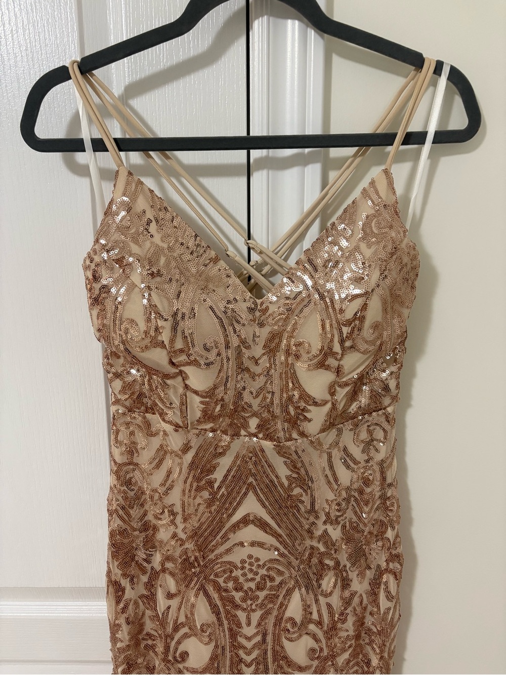 Windsor Rose Gold Sequin Mermaid Dress